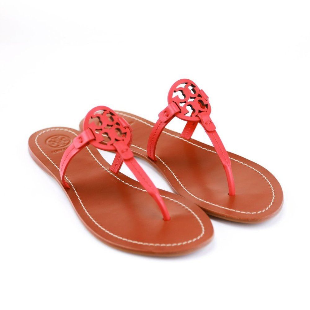 NIB Tory Burch GABRIEL Flats Thong Sandals in Brilliant Red